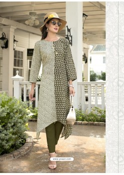 Mehendi Poly Cotton Kurti