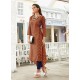 Rust Poly Cotton Kurti