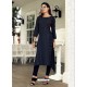 Navy Blue Poly Cotton Kurti