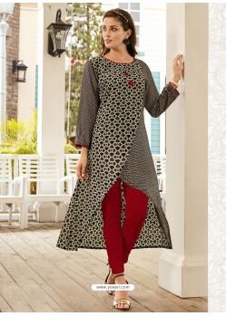 Black Poly Cotton Kurti