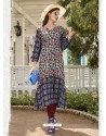 Dark Blue Poly Cotton Kurti