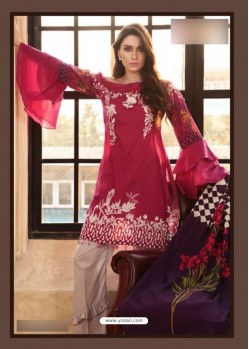 Crimson Cambric Embroidered Suit