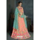 Baby Pink Banarasi Silk Lehenga Style Saree