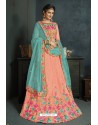 Baby Pink Banarasi Silk Lehenga Style Saree