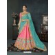Pink Banarasi Silk Lehenga Style Saree