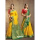 Yellow Nylon Soft Silk Jacquard Saree