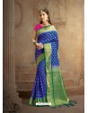 Royal Blue Nylon Soft Silk Jacquard Saree