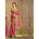 Fuchsia Nylon Soft Silk Jacquard Saree