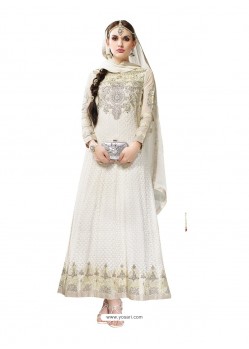 Off White Hand Embroidery Work Anarkali Suit