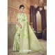 Parrot Green Silk Jacquard Saree