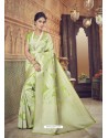 Parrot Green Silk Jacquard Saree