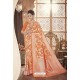 Orange Silk Jacquard Saree