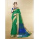 Green Cotton Handloom Silk Woven Work Saree