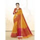 Mustard Cotton Silk Woven Work Saree