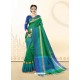 Green Cotton Silk Woven Work Saree