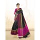 Black Cotton Silk Woven Work Saree