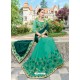 Aqua Mint Georgette Embroidered Saree