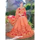 Orange Georgette Embroidered Saree