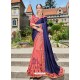 Peach Georgette Embroidered Saree