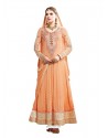 Peach Hand Embroidery Work Anarkali Suit