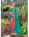 Pink Georgette Embroidered Saree