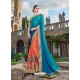 Orange Georgette Embroidered Saree