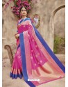 Pink Silk Jacquard Party Wear Saree