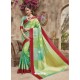 Parrot Green Silk Jacquard Party Wear Saree