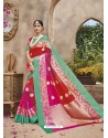 Red Silk Jacquard Party Wear Saree