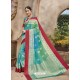 Aqua Mint Silk Jacquard Party Wear Saree