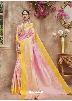 Pink Silk Jacquard Party Wear Saree