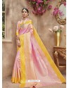 Pink Silk Jacquard Party Wear Saree