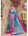 Multi Colour Silk Jacquard Party Wear Saree