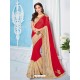 Red Georgette Embroidered Saree