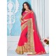 Peach Georgette Embroidered Saree