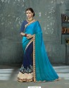 Blue Georgette Embroidered Saree