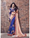 Blue Fancy Fabric Embroidered Saree