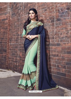 Sea Green Fancy Fabric Embroidered Saree