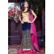 Navy Blue Net Embroidered Lehenga Choli