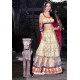 Cream Net Embroidered Lehenga Choli