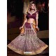 Maroon Bhagalpuri Silk Embroidered Lehenga Choli