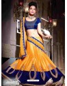 Yellow Dupion Silk Embroidered Lehenga Choli