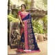 Blue Poly Silk Embroidered Saree