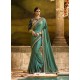 Teal Poly Silk Embroidered Saree