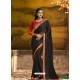 Black Georgette Embroidered Saree