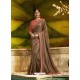 Coffee Poly Silk Embroidered Saree