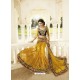 Yellow Net Embroidered Saree