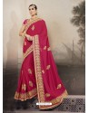 Rani Satin Georgette Embroidered Saree