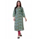 Turquoise Mal Cotton Printed Kurti