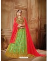 Sea Green Net Embroidered Lehenga Choli